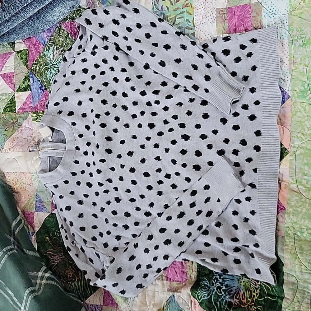 Grey polka dot sweater